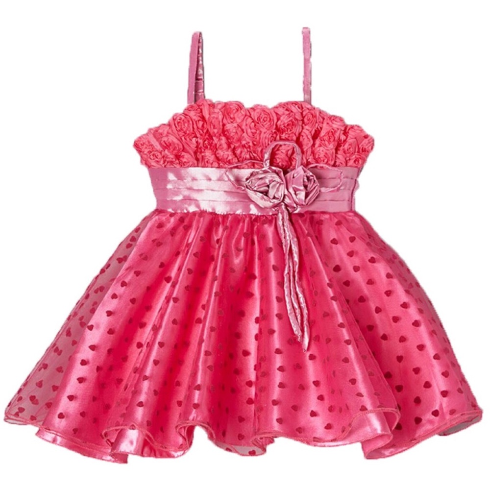 Hot Pink Hearts & Roses Dress